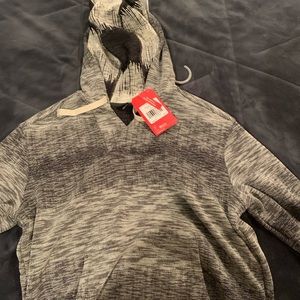 Grey north face pull over